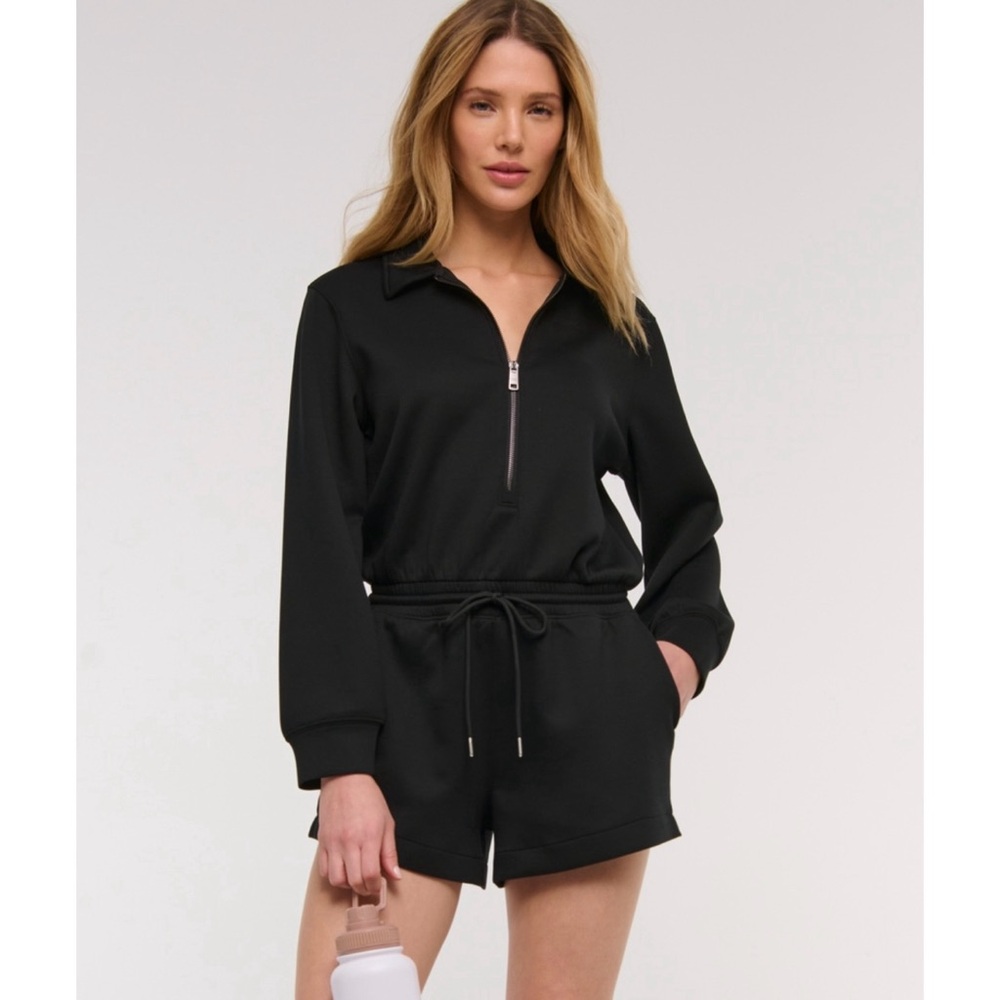 Black Zip-Up Romper
